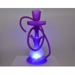 Fajka wodna 0230470 "LED" purpurowa, szkło, 1 wąż, 35 cm, baza ledowa, pilot w zestawie