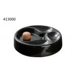Popielniczka fajkowa 413000 ceramika/korek, 16 cm, czarna, okrągła, na 3 fajki